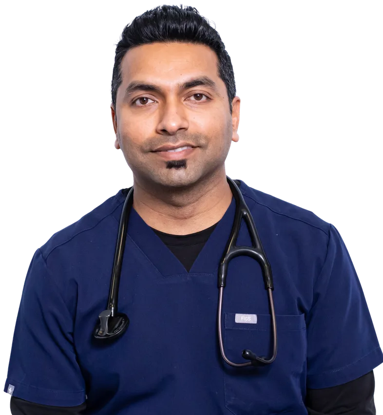 Dr. Sharma, veterinarian at Barlow Trail Animal Hospital in Calgary